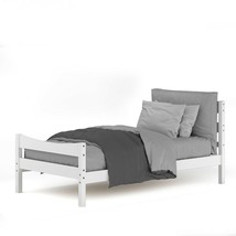 Twin size Farmhouse Style Pine Wood Platform Bed Frame in White - $6,165.71 MXN