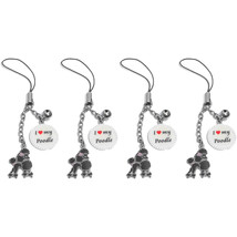 4 Charms I LOVE MY POODLE - with Loop for Purse, Backpack, Keychain - 4o... - £7.75 GBP