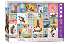 EuroGprhaphics Yoga cats 1000 Piece Puzzle Get In Touch With Your Inner ... - $42.95