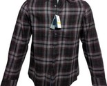 Perry Ellis Untucked Shirt Port Mens Small Flannel Shirt Button Down Bur... - $32.71