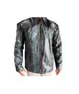 Carbon Gray Python Snakeskin Leather Jacket - $1,029.01 CAD+
