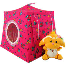 Dark Pink Toy Tent, 2 Sleeping Bags, Flower Print for Dolls, Stuffed Animals - £19.51 GBP