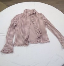 NWT GRACE KARIN Women&#39;s Casual Gingham pink open front cardigan size Large - £15.65 GBP