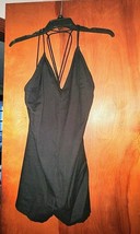 Topshop Romper Black Women V Neck Size 4-6 Strappy Sleeveless - £26.87 GBP