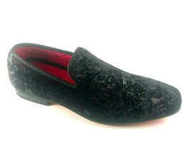 La Milano Broderick Black Velvet Slip On Men&#39;s Dress Loafers - £55.45 GBP