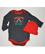 Infant Boy 9m Cherokee HOLIDAY Novelty Bodysuit Shirt SANTA ROCKS Guitar... - £4.73 GBP