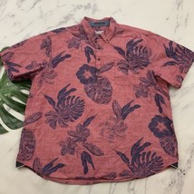 Tommy Bahama Hawaiian Shirt Size XXL Pink Blue Tropical Floral Aloha Pullover - £29.74 GBP
