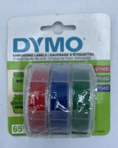 Dymo Caption Maker Tape Refill Red Green And Blue 3/8&quot;X9.8 Feet 3/Pkg - £6.15 GBP