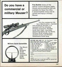 1971 Print Ad Williams Gun Sight Mark X Action Commercial Rifle Davison,MI - £6.84 GBP