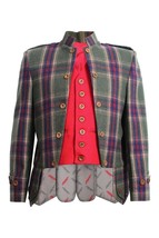 Sheriffmuir Jacket Ettrick Tweed wood Buttons Maroon Blazer Vest Regular... - £95.96 GBP