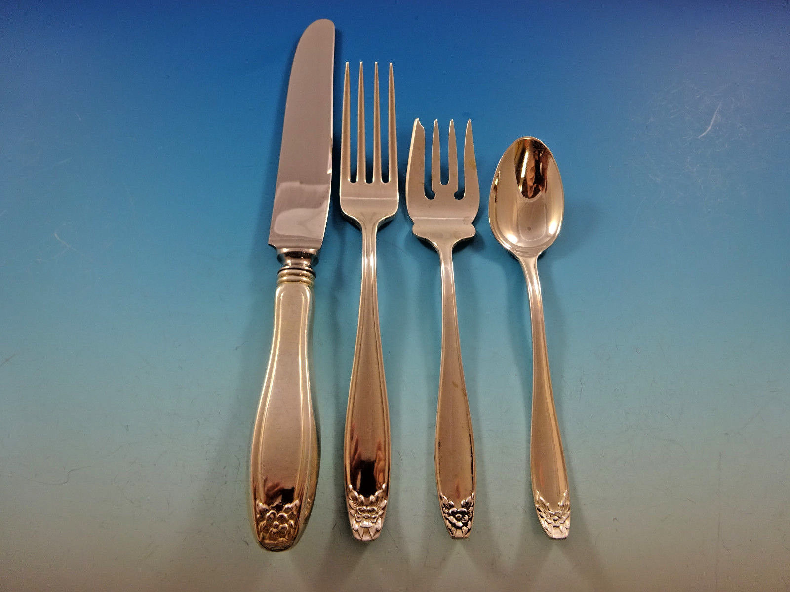 Puritan by Stieff Sterling Silver Flatware Set for 8 Service 37 pieces - £1,713.90 GBP