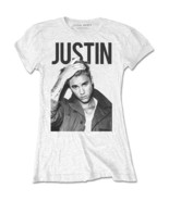 Ladies Justin Bieber Grey Portrait Official Tee T-Shirt Womens Girls - $31.92