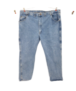 Wrangler Mens Rugged Wear Jeans Size 50x32 100% Cotton Light Blue Wash - £17.37 GBP