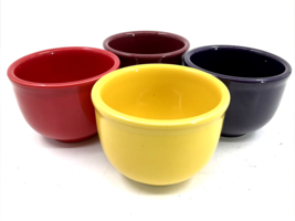 Set 4 Fiestaware Homer Laughlin Chili Jumbo Bowls Yellow Scarlet Cobalt ... - £38.98 GBP