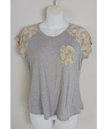 Muk Luks Pajama Top Gray Floral Women&#39;s Size M - $163.04 MXN