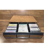 Vintage Faux Wooden 3 Drawer Cassette Tape Storage Cabinet Case  W/ 24 C... - £17.58 GBP