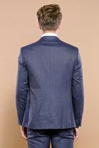 Men 3pc European Vested Suit WESSI by J.VALINTIN Extra Slim Fit JV17 Navy Blue image 8