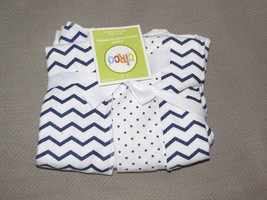 Circo Baby Blanket Cotton Flannel Receiving Navy Blue White Polka Dot Chevron - £19.77 GBP