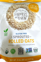One Degree Organic Gluten Free Sprouted Rolled Oats 5 Lbs (80 Oz) EXP 10... - $455.78 MXN