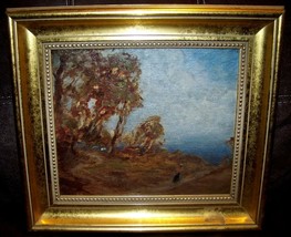 1911 Antique Woman Forest Impressionist Frank T Ford Oil Painting Buffalo Ny - £185.98 GBP