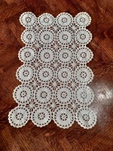 Vintage Crocheted Rectangle Doily, Dresser Scarf, Round Pattern, Ivory 1... - £11.60 GBP