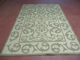 5x7 Natural Fiber Jute Kilim Two Sided Rug Carpet Flat Weave Contemporary Design - £152.63 GBP