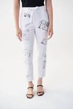 Joseph Ribkoff paris postage print crop pant in White/grey - size 8 - £83.02 GBP