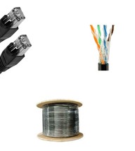 250'Ft Cat5E Gel Outdoor Direct Burial Flood Cable Waterproof Network Ethernet - £99.10 GBP