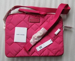 Marc Jacobs 13&quot; Messenger Bag Laptop Sleeve Diamond Quilted Peony Pink New $185 - £132.94 GBP