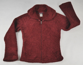 Patagonia Synchilla Curly Q Full Zip Fleece Red Cardigan Jacket Womens Large - £33.42 GBP
