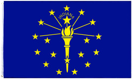 3x5FT Indiana State Flag Indy IN Indianapolis Gold Torch Hoosiers USA Banner US - £14.38 GBP