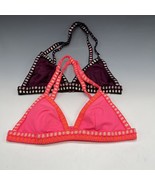 Victoria’s Secret Neon Pink &amp; Purple Bikini Top Size XS Swim Pool Beach C01 - $490.07 MXN