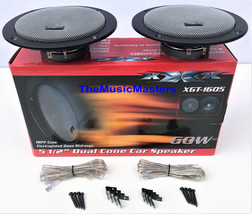 Pair 6&quot; inch Thin Mount Car Audio Stereo Radio Sound Speakers w/ Built-In Grills - £29.41 GBP