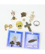 Religious Pins Guardian Angels Cross Dove Usher Deacon Fish Lot of 14 - $238.32 MXN