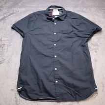 Paper Denim &amp; Cloth Slim Fit Shirt Adult M Blue Short Sleeve Button Up Men - £20.23 GBP