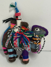 Kazakhstan National Felt Camel and Rider Figure Handmade  Colorful Unique - $12.19