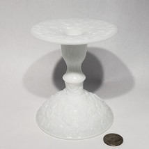 Westmoreland Bramble Milk Glass Maple Leaf Pedestal Candlestick Holder Discontin - £11.68 GBP