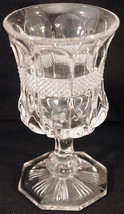 EAPG U.S. Glass Crystal Virginia or Diamond Banded Portland Footed Goblet c 1890 - £31.92 GBP