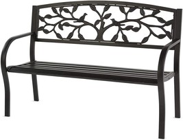 Plow &amp; Hearth Weatherproof Tree Of Life Outdoor Bench | Holds Up To 300 ... - $211.99