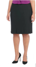  The Limited 24W  Blended Stretch Fabric  Lined Box Pleat Pencil Skirt Black - £13.97 GBP