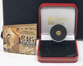 Pobjoy Mint &quot;BIG CATS LION&quot; Half Gram .999 Gold Coin + OGP &amp; COA #150/199 - $103.94