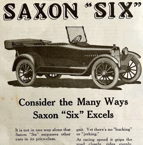 1916 Saxon Motors Saxon Six Advertisement Automobilia Ephemera DWMYC3 - $19.99