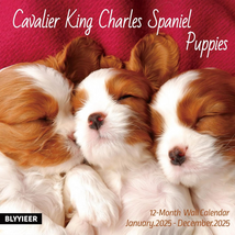 2025 Wall Calendar,Cavalier King Charles Spaniels Wall Calendar, 12&quot; X 24&quot; Open, - $10.39