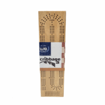 WE Games Cabinet Cribbage Set Continuous 3 Track Solid Wood Board w/ Sto... - $31.49