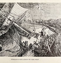 Perilous Shipwreck Of The Polly Boat Woodcut Art Print 1920s Lost Ships ... - £15.79 GBP