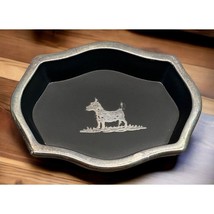 Vintage Scottie Dog Trinket Dish Black Silver Tone Trim Scottish Terrier - £15.16 GBP