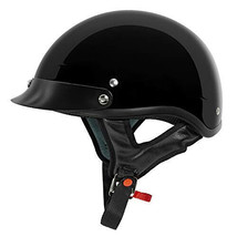 VCAN Cruiser Solid Gloss Black Half Face Motorcycle Helmet (XX-Large) - $4,104.72 MXN