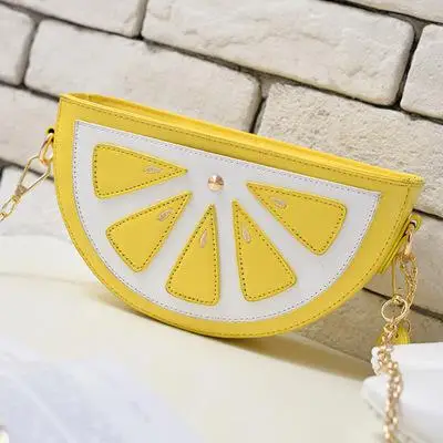 Crossbody bag lemon fruit shape mini wallet purse clutch chain shoulder ... - $28.06