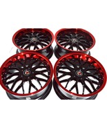 New DDR R6 18x8 5x114.3 35mm Offset Black Red Lip Wheels Rims (Set of 4) - $849.00