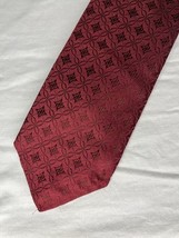Vintage Robert Talbot Carmel Tie Red Diamonds Print 100% Sold USA Made - $10.00
